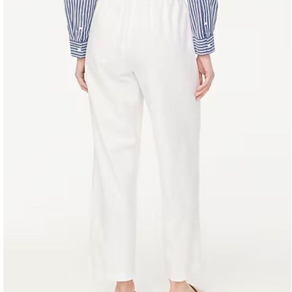 J. Crew Factory AW839 White linen blend draawstring pants NWT - Picture 3 of 11